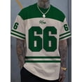 thumbnail image 2 of Men's Summer Short Sleeve No. 66 Striped Men's Casual Street Style Polyester Round Neck Fashion T-shirt, 2 of 9