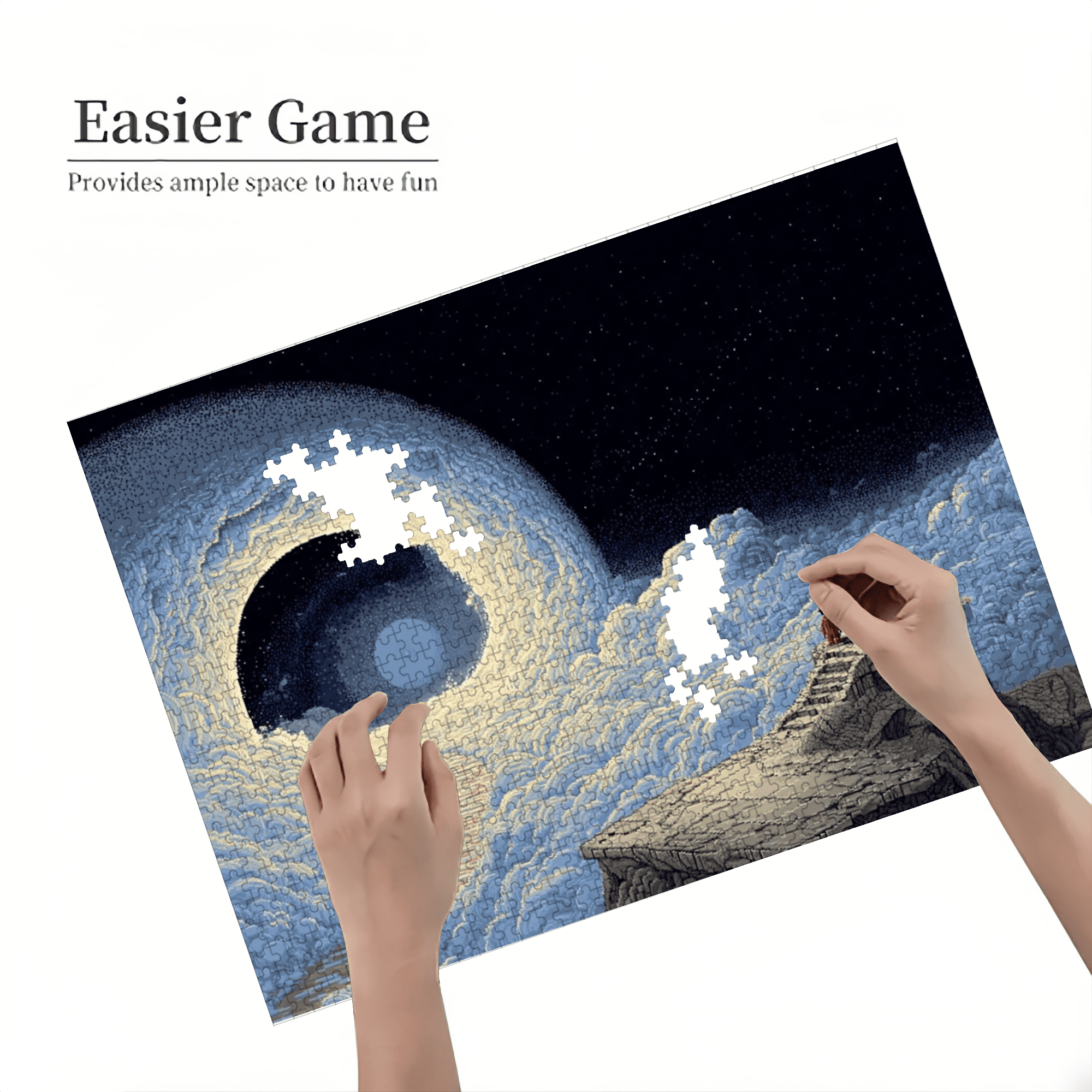 A Box of (1000pcs) Puzzles, with dreame scence Design, Challenging, Suitable, Family Entertainment. 29.4*19.6 in