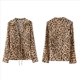 thumbnail image 1 of Camisas de Satén con Lazo Frontal para Mujer, Blusas de Seda con Escote en V Profundo para Discoteca, Blusa de Larga Y2K para Salir Leopardo S, 1 of 7