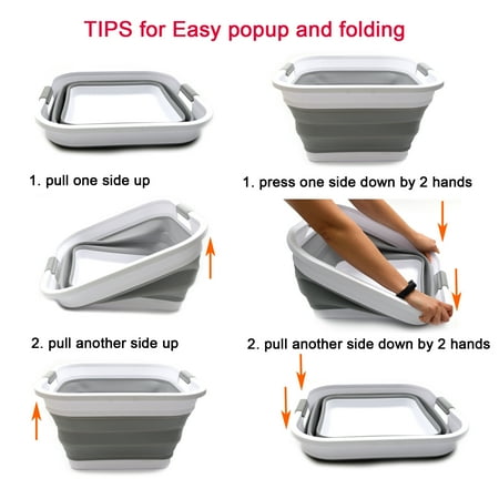 Sammart Set Of 2 Collapsible Plastic Laundry Tub Square Basket Sammart Set Of 2 Collapsible Plastic Laundry Tub Square Basket Foldable Storage Container