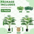 thumbnail image 3 of 2 Pack 28 Inch Tall Fake Areca Palm Tree, Artificial Potted Plants with Hand-Woven Handle Baskets for Home Office Porch Balcony Bedroom Decor, 3 of 5