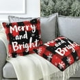 thumbnail image 5 of Throw Pillow Covers Merry Bright Pillow Covers 18x18 Inch Set of 2 Merry Christmas Throw Pillows Decorative Pillow Cases Cushion Covers for Bedroom Livingroom Sofa Farm House, 5 of 6