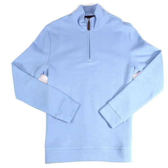 Tasso Elba Men’s Quarter-Zip Sweatshirt (Blue, Small)