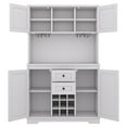 thumbnail image 5 of Coffee Bar Cabinet with Storage,Farmhouse Wine Cabinet with Drawers Shelves and Cabinets,Kitchen Cabinet Wine & Glass Racks for Dining Room,Kitchen,Off White, 5 of 7