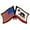 CALIFORNIA, variant on USA STATES, USA & UTAH Cross Flags - Original Artwork, Expertly Designed PIN - 1.125"