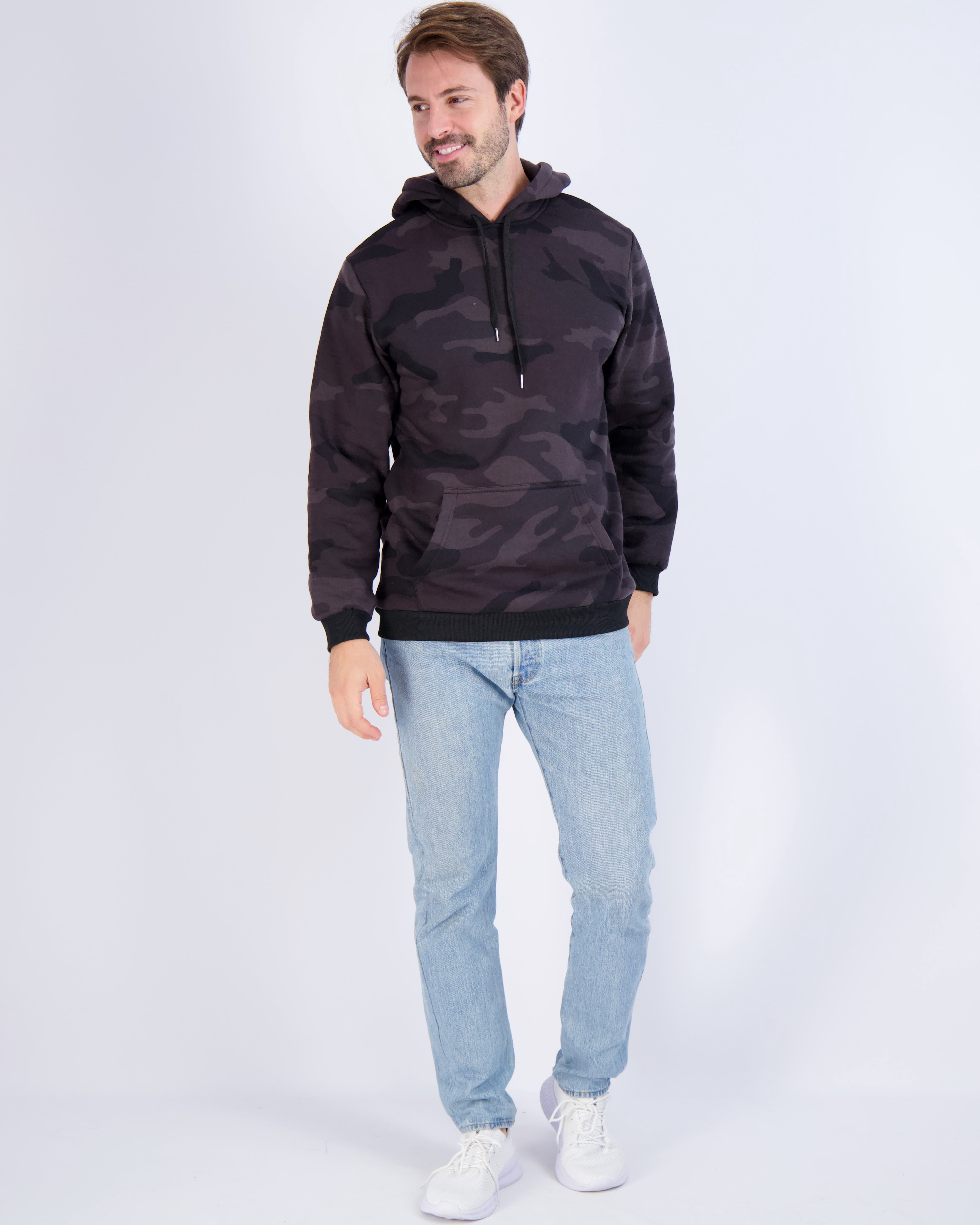 Real Essentials 3 Pack: Men's Fleece Pullover Hoodie - Long Sleeve Hooded Sweatshirt Pockets (Available in Big & Tall)