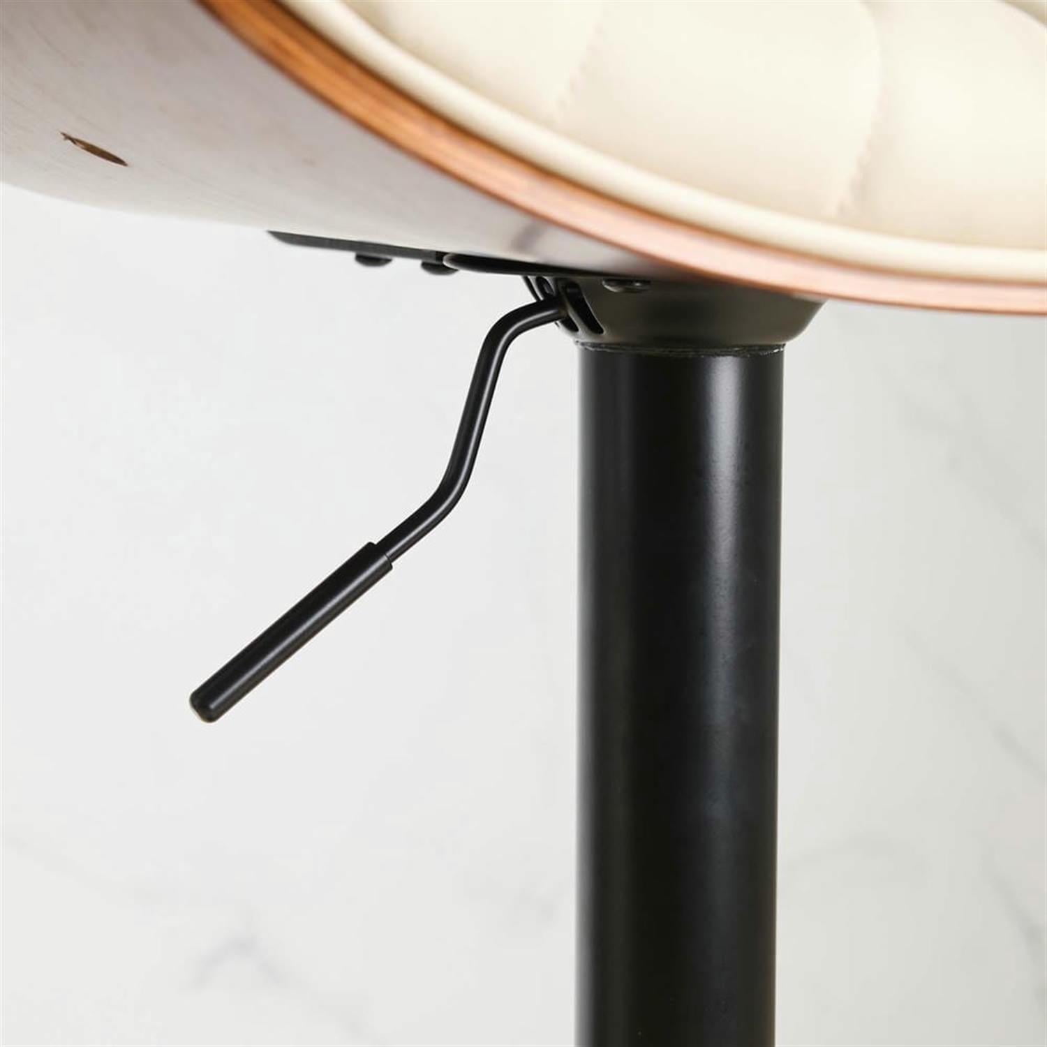 Demi Bonn 46" Adjustable Counter Height Bar Stools, Upholstered Swivel Barstools with Back, Kitchen Island Countertop Chairs for Dining Room, Beige