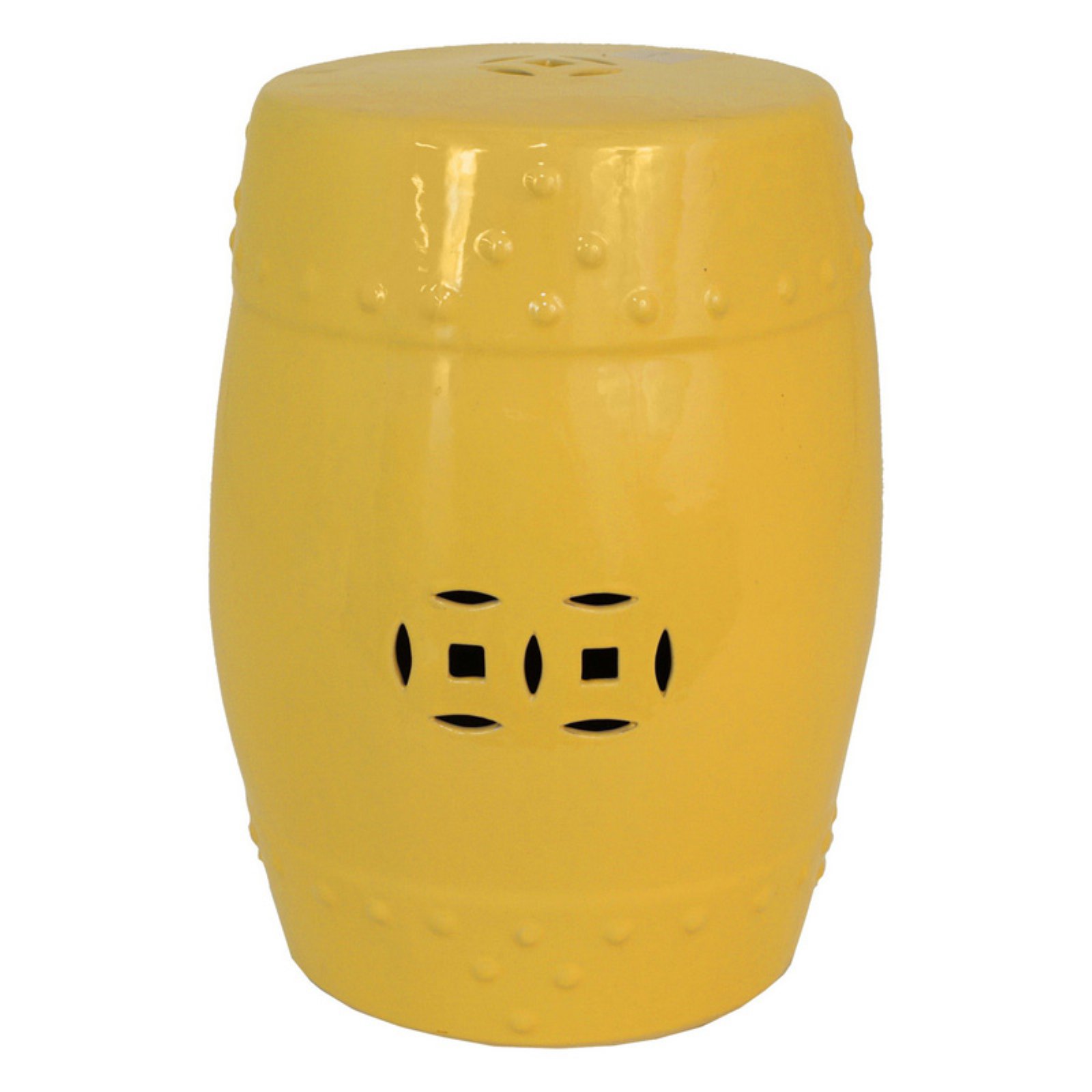 Three Hands Ceramic Drum Garden Stool