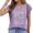 Purple, variant on Cozymy Soft Grey Floral Sleeveless Tee for Women, Elegant White Line Art Lily Graphic Shirt