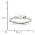 thumbnail image 3 of White Sterling Silver Ring Band Pearl Cubic Zirconia CZ Clear Freshwater, 3 of 3