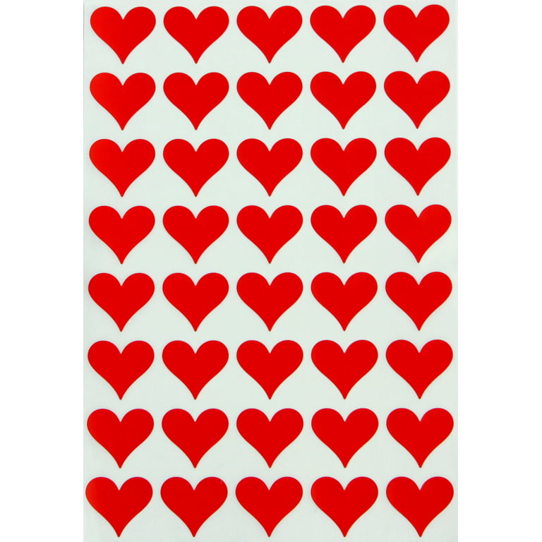 Heart Shaped Stickers in Red, Envelope Seals Hearts, One size, Royal Green  - 400 pack 