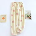 thumbnail image 2 of HUJlwoi Fleece Pajama Pants Women Fuzzy Cozy Print Elastic Waist Cinch Bottom Pj Bottoms with Pockets Shaggy Warm Winter Sleepwear, 2 of 3