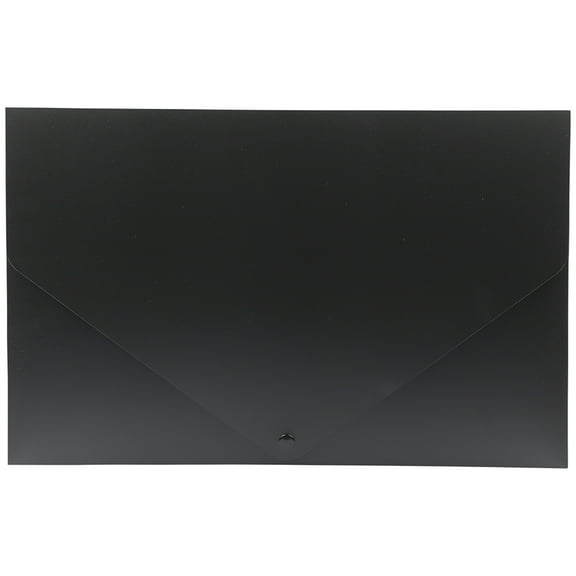 JAM Paper Plastic Snap Portfolio, 11x17x.75, Black, 1/Pack