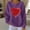 Purple, variant on Itsame Women Long Sleeve Heart T-Shirts Valentine's Sweatshirt Loose Crew Neck Tops Purple Size S