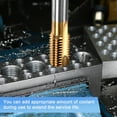 thumbnail image 6 of Uxcell 1-Pack 3/16-24 UNC Metric Thread Tap, HSS Titanium Coated 61mm Length Straight Flute Right Hand Thread Screw Tapping Tool, 6 of 7