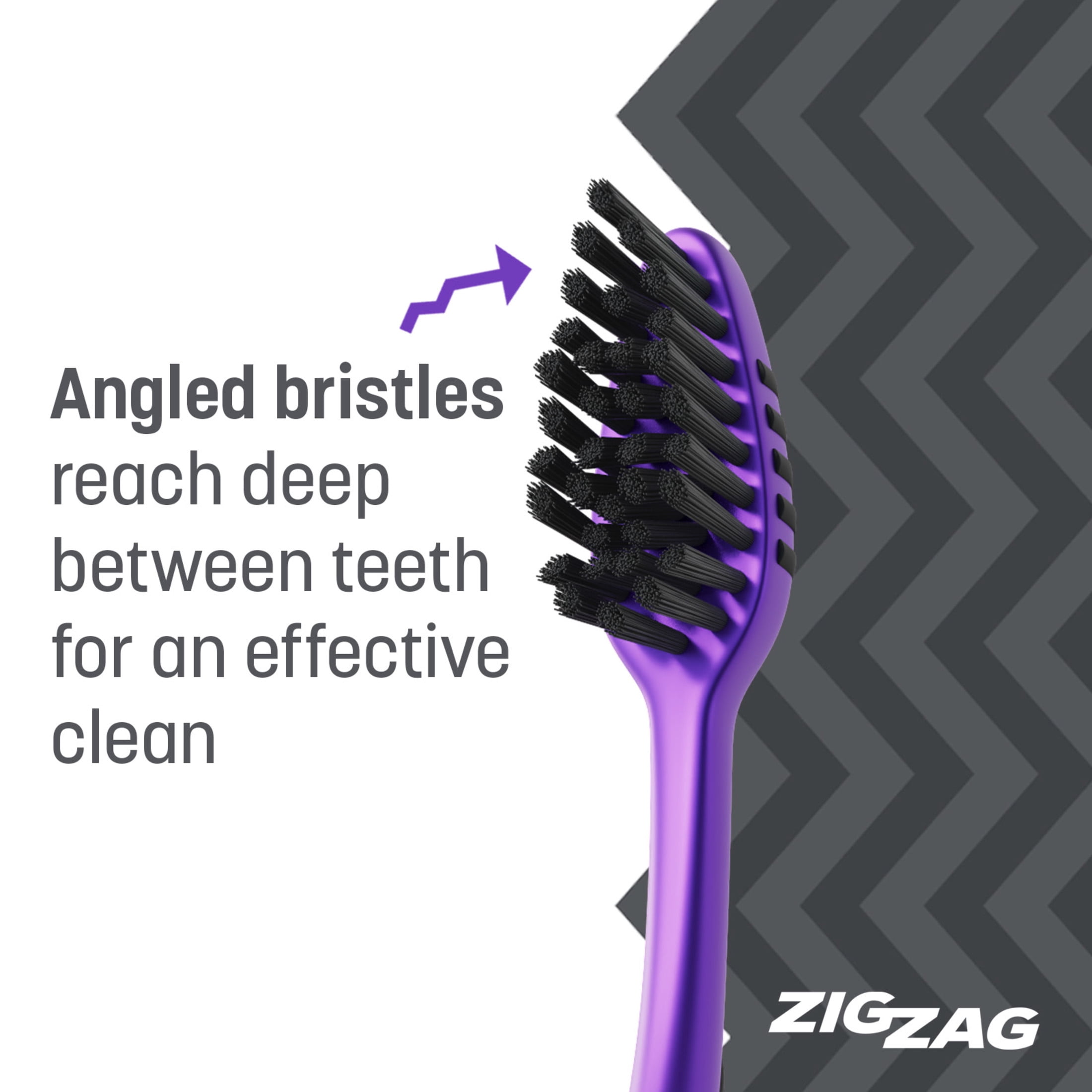 Colgate ZigZag Adult Soft Charcoal Toothbrushes, Soft Bristled Manual Toothbrushes, 4 Pack