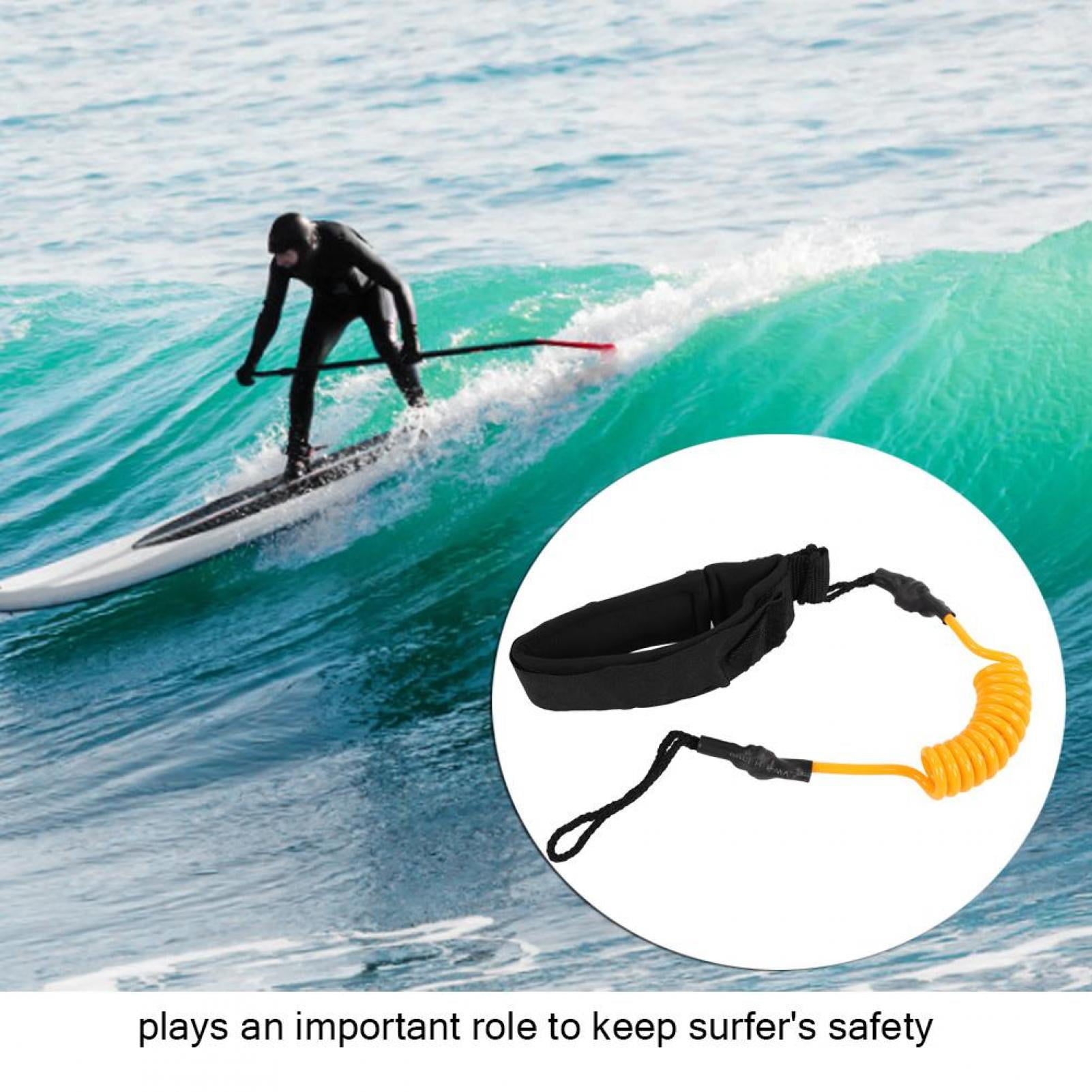 Surfing Ankle Strap Stand Up Paddle Board Coiled Spring Leg Foot Rope Surfing Leash Compatible with Surfboard Paddleboarding Orange 