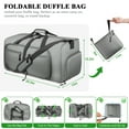 thumbnail image 2 of 65L Large Duffle Bag for Travel - Foldable Men Women Duffel Bag with Shoes Compartment - Gym Overnight Bags Waterproof & Tear Resistant(Gray), 2 of 7