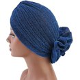 thumbnail image 6 of D-GROEE Shiny Flower Turban Shimmer Chemo Cap Hairwrap Headwear Beanie Hair Scarf, 6 of 7