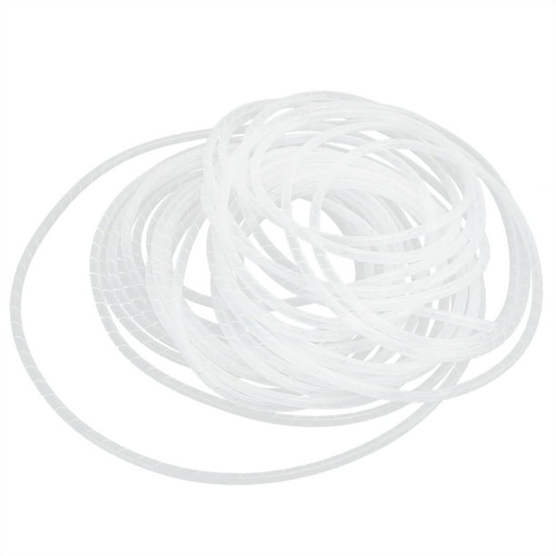 Organizador de cables flexible con funda para cable en espiral, color blanco, Φ4-20 metros
