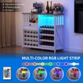 thumbnail image 6 of DEXTRUS 47" Wine Bar Cabinet, Wine Cabinet with Charging Station and LED Light for Kitchen Living Room, Washed White, 6 of 10