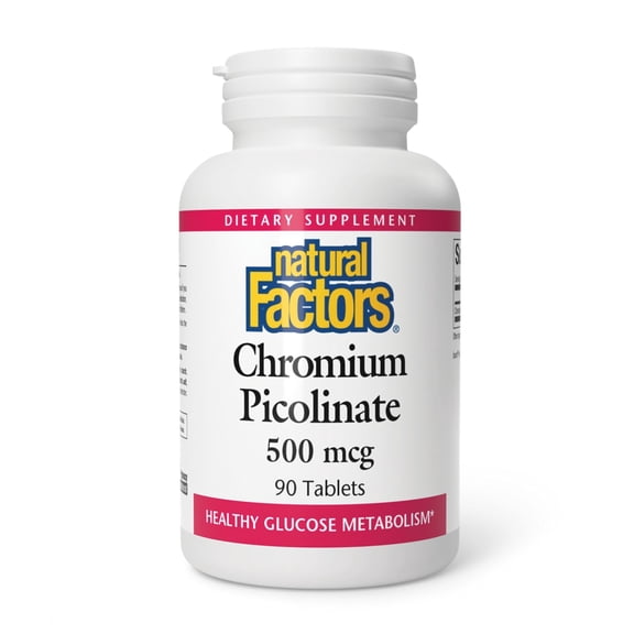 Natural Factors Chromium Picolinate 500 mcg, 90 Tablets