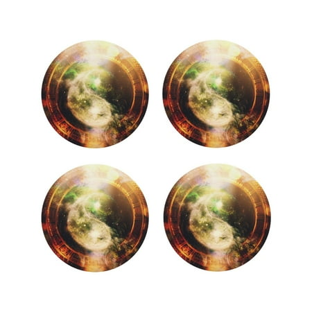 

Yiaed Yin Yang 1 Print Leather Coasters for Drinks - Cup Coasters Coffee Table Kitchen Table Bar Home & Office Gifts Handmade Drink Coasters-Round Shape