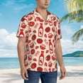 thumbnail image 5 of Balery Tomatoes Print Men's Hawaiian Shirts Short Sleeve Beach Shirt Relaxed Fit Vacation Button Down Shirts-, 5 of 9