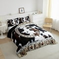 thumbnail image 3 of jejeloiu Farm Animal Cattle Bedding Comforter Set,Horseshoe Cow Hide Twin Comforter Sets,Rustic Farmhouse Cabin Bedding Set For Boys Kids,Ultra Soft Home Decor Reversible,2pcs, 3 of 8