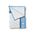 thumbnail image 2 of Greek Key Soft Flannel Fleece Throw Blanket, Frame Traditional Vintage Square White Flowers and Fret Pattern, Cozy Plush for Indoor and Outdoor Use, 70" x 90", Blue White, by Ambesonne, 2 of 5