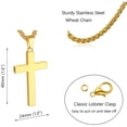 thumbnail image 5 of APSVO Gold Plated Cross Necklaces for Men 316L Stainless Steel Cross Pendant Chain Christian Religious Stuff Accessories Birthday Christmas Jewelry Gifts Teen Boys Stocking Stuffers Kids 16 Inch, 5 of 6