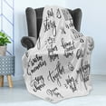 thumbnail image 4 of Family Soft Flannel Fleece Throw Blanket, Various Calligraphy Family Lettering Set Birds Crown Blooms Spring Season, Cozy Plush for Indoor and Outdoor Use, 50" x 70", Black Pale Grey, by Ambesonne, 4 of 5