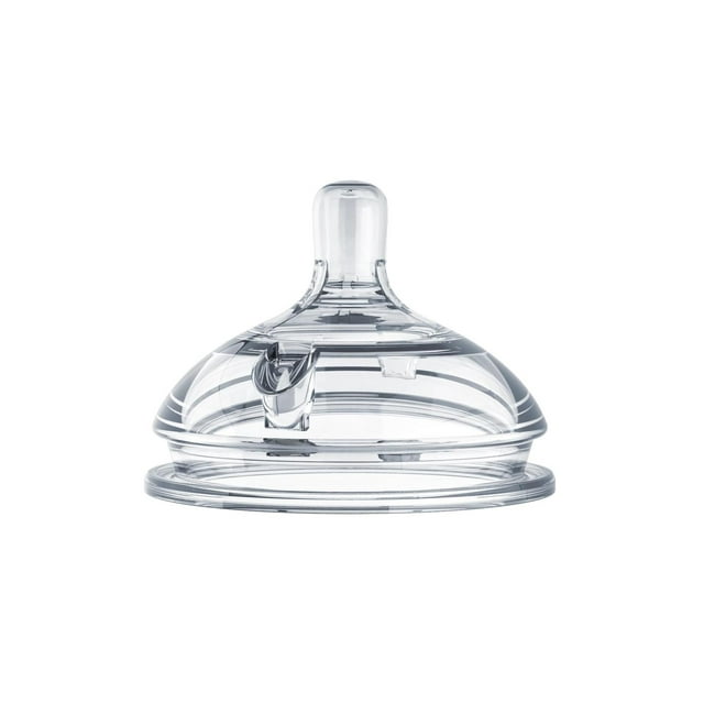 Tetinas de Repuesto Comotomo Transparente Flujo Lento para Biberones, Set de 2