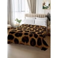 thumbnail image 2 of Leopard Twim XL Size Flat Sheet, Wrinkleproof & Fadeproof Cooling Flat Bed Sheet Only, Brown Vintage Leopard Print Breathable Soft Bedding Top Sheets 66 x 102 Inches, 2 of 8