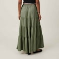thumbnail image 4 of Womens Summer Maxi Skirts Trendy High Waisted Flowy Tiered Linen Skirt Casual Pleated A-Line Beach Long Skirts with Tie, 4 of 5