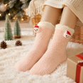 thumbnail image 4 of Kamentoy Women's Christmas Socks Snowman Mid-Calf Socks Women Christmas Crew Socks Thick Fuzzy Plush Socks Soft Warm Winter Sleep Socks, 4 of 5