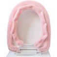 thumbnail image 2 of Toilet Seat Universal Toilet Seat High Elasticity Removable Washable Colorfast Warm Winter Toilet Cover, Pink, 2 of 5