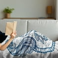thumbnail image 3 of Animal Soft Flannel Fleece Throw Blanket, Romantic Ink Seahorse Lovers Kissing Heart Nautical Elements Exotic Fauna Theme, Cozy Plush for Indoor and Outdoor Use, 50" x 60", Royal Blue, by Ambesonne, 3 of 5