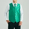 thumbnail image 3 of Mens Suit Dress Vest Green Tie Handkerchief Vests Set Slim Fit Formal Wedding Tuxedo Waistcoat 3PCS, 3 of 8