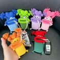 thumbnail image 5 of Funny Small Purse Entrance Guard Card Bag Cute Toy Pendant Car Key Clothes Car Key Cover Hand Woven Wool Key Bag Knitting Key Case Big Mouth  Key Pendant Sausage Mouth Key Bag B, 5 of 8