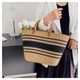 thumbnail image 3 of Xiao Hua Bolso de hombro tejido para mujer, bolso de mano tejido y neceser, elegante bolso de mano tejido para playa de verano, 44 x 9 x 28 cm (B), 3 of 5