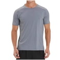 thumbnail image 2 of Workout Shirt Men Compression Fit Quick Drying Gym Shirts Mesh Breathable Short Sleeve Crew Neck Running Fishing Hiking Top, 2 of 5
