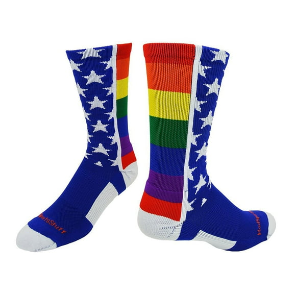 Rainbow Pride Crew Socks (Multi, X-Large)