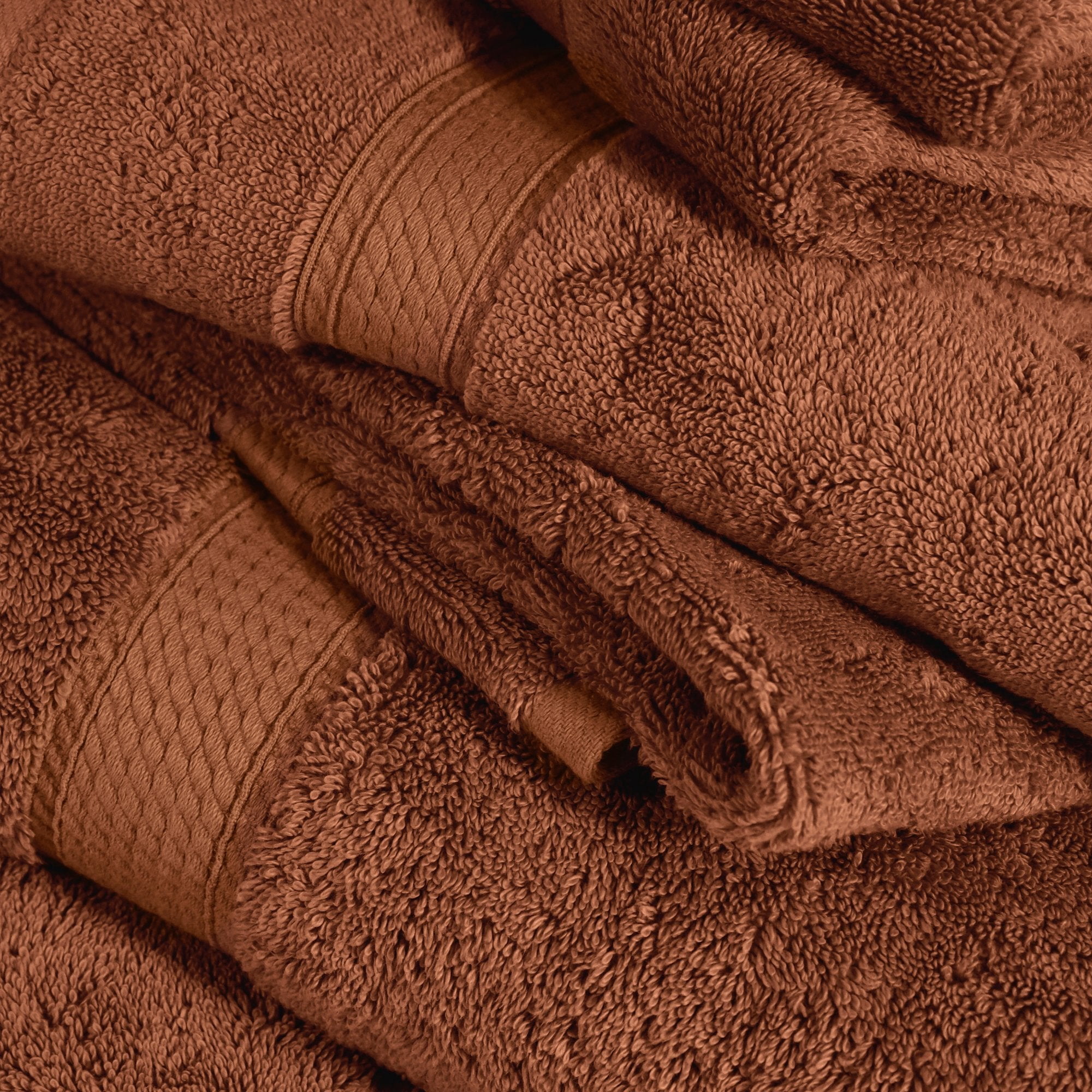 Superior Madeline Egyptian Cotton Ultra-Plush 12-Piece Towel Set, Rust