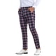 thumbnail image 4 of Pantalones de vestir planos elásticos de cintura con estampado a cuadros para hombres INSPIRE CHIC 28 Rosa Negro, 4 of 5