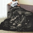 thumbnail image 6 of Salouo Monochrome Mushroom Artwork Print Bed Blankets,Flannel Blanket Comfortable Air Conditioning Blanket Lightweight Blanket for Sofa Bed Travel & Couch -80"x60", 6 of 8