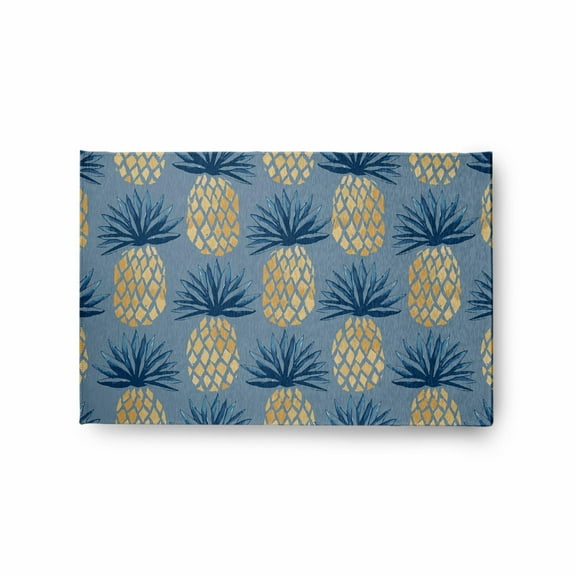 E by Design Pineapple Stripes Indoor/Outdoor Rug - Dusty Smoke - 2 x 3 ft.