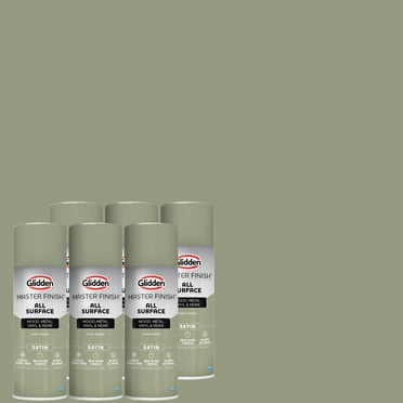 Glidden Master Finish 12 oz. Satin Green Sage Interior/Exterior All Surface Spray Paint and Primer, 6 Pack