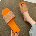 thumbnail image 4 of CAICJ98 Sandals Women Women Sandals Wedge Sandals Shoes for Women Elegant Flower Ankle Strap Casual Summer Dressy Flat Shoes,Orange, 4 of 5