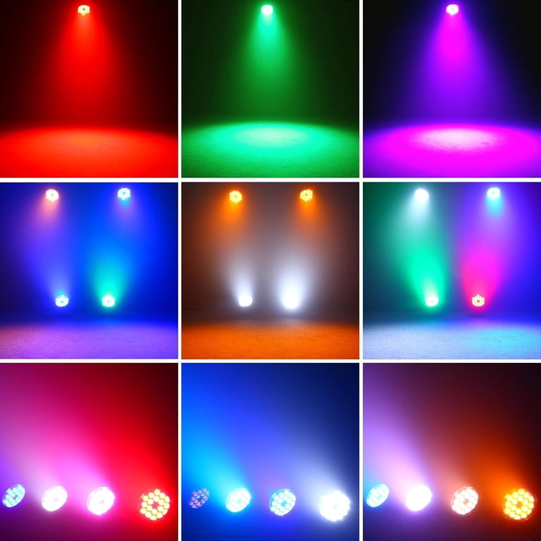 U'King 4-Pack Round IP67 LED Par Lights 240W RGBWA+UV 6-in-1, DMX